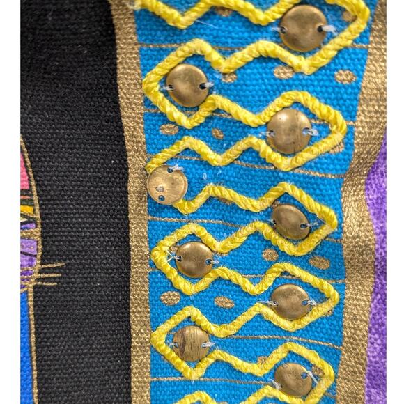 Laurel Burch Fantastic Feline Totem Canvas Medium Sized Tote Shoulder Bag - Picture 5 of 15